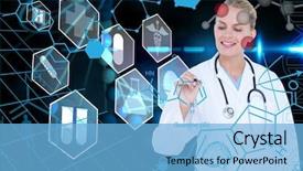  Presentation with medical caduceus - Audience pleasing slide deck consisting of caduceus - digital composite of medical medical backdrop and a light blue colored foreground