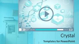  Presentation with medical video - Colorful slide deck enhanced with caduceus - digital composite of medical video backdrop and a arctic colored foreground