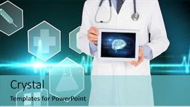  Presentation with brain structure - Presentation with caduceus - digital composite of midsection background and a light blue colored foreground