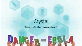  Presentation with medical caduceus - Theme with caduceus - hands holding up against blue background and a  colored foreground