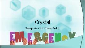  Presentation with caduceus - PPT theme featuring caduceus - hands holding up emergency background and a arctic colored foreground