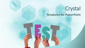  Presentation with hands holding - Slide deck with caduceus - hands holding up test background and a  colored foreground