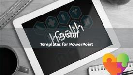  Presentation with autism awareness - PPT theme enhanced with caduceus - word health and autism awareness background and a dark gray colored foreground