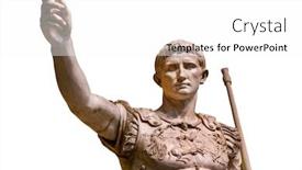  Presentation with first - Slide set enhanced with caesar augustus the first emperor of ancient rome bronze monumental statue in the center of rome isolated on white background background and a white colored foreground