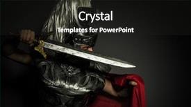  Presentation with armor - Slide deck with caesar roman centurion with armor background and a dark gray colored foreground