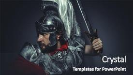  Presentation with roman army - Presentation design with caesar roman centurion with armor background and a dark gray colored foreground