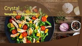  Presentation with fried chicken - Cool new theme with caesar-salad-fried-chicken-breast backdrop and a tawny brown colored foreground