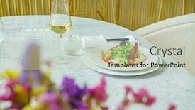  Presentation with bacon - Presentation theme with caesar-salad-with-chicken background and a mint green colored foreground