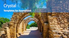  Presentation with ancient israel - Slide deck enhanced with caesarea on the mediterranean israel background and a teal colored foreground