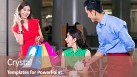  Presentation with woman pushing shopping trolley - Theme with caf - fashionable young woman carrying shopping background and a coral colored foreground