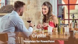  Presentation with spanish food and wine - Audience pleasing slide deck consisting of caf - happy young couple eating food backdrop and a red colored foreground