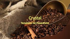  Presentation with cereal - Amazing presentation design having caf torrefie - cereal coffee and scoop backdrop and a tawny brown colored foreground