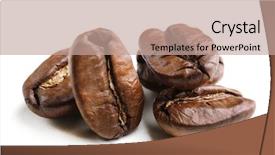  Presentation with coffee beans on a white - Cool new theme with caf torrefie - coffee beans isolated on white backdrop and a  colored foreground