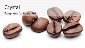  Presentation with coffee beans - Cool new PPT theme with caf torrefie - roasted coffee beans isolated backdrop and a light gray colored foreground
