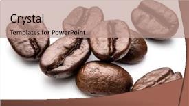  Presentation with coffee beans on a white - Slide deck having caf torrefie - roasted coffee beans isolated background and a coral colored foreground