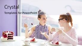  Presentation with cafe - Slides with cafe and having sweet cake background and a  colored foreground