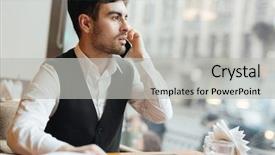  Presentation with trader - Audience pleasing presentation consisting of cafe and talking to somebody backdrop and a light gray colored foreground