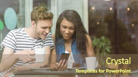  Presentation with canteen - Beautiful slide deck featuring cafe at the university backdrop and a tawny brown colored foreground