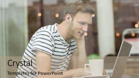  Presentation with canteen - Colorful slide set enhanced with cafe at the university backdrop and a coral colored foreground