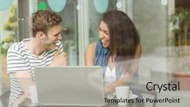  Presentation with canteen - Cool new PPT theme with cafe at the university backdrop and a light gray colored foreground