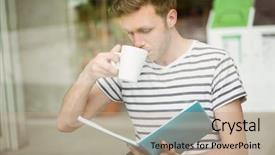  Presentation with canteen - PPT theme consisting of cafe at the university background and a  colored foreground