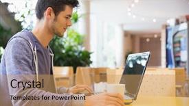  Presentation with canteen - Amazing presentation theme having cafe at the university backdrop and a  colored foreground