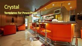  Presentation with interior design - PPT layouts having cafe-bar interior in orange background and a tawny brown colored foreground