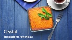  Presentation with banking comercial baking - Slides with cafe de zanahoria - baking dish with tasty carrot background and a ocean colored foreground