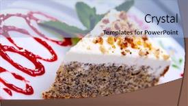  Presentation with nuts - Presentation consisting of cafe de zanahoria - carrot cake with nuts background and a light blue colored foreground