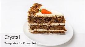  Presentation with dessert - Slide deck enhanced with cafe de zanahoria - delicious dessert- a piece background and a light gray colored foreground