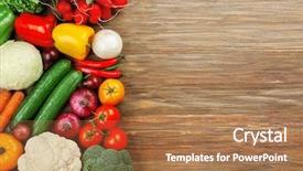 Presentation with vegetables - Slides enhanced with cafe de zanahoria - fresh vegetables on wooden background background and a coral colored foreground