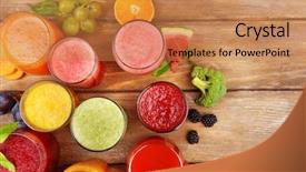  Presentation with juice - Beautiful slides featuring cafe de zanahoria - glasses of tasty fresh juice backdrop and a coral colored foreground