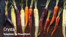  Presentation with carrots - Colorful presentation enhanced with cafe de zanahoria - roasted carrots backdrop and a tawny brown colored foreground