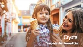  Presentation with mom daughter - Colorful PPT theme enhanced with cafe good relations of parent backdrop and a tawny brown colored foreground