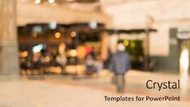  Presentation with middle east dubai mall shopping - Audience pleasing presentation design consisting of cafe in a shopping mall backdrop and a  colored foreground