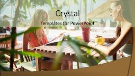  Presentation with restaurant menu - PPT layouts having cafe in koh samui thailand background and a mint green colored foreground