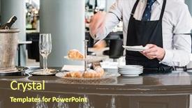  Presentation with cafe - Beautiful presentation theme featuring cafe in paris backdrop and a tawny brown colored foreground