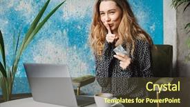  Presentation with credit card fraud fraud - Colorful PPT theme enhanced with cafe indoors using laptop computer backdrop and a tawny brown colored foreground