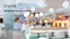  Presentation with cafe - PPT theme featuring cafe interior out of focus background and a sky blue colored foreground