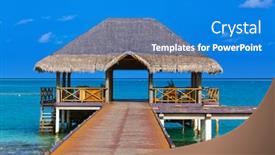  Presentation with cafe tropical - Colorful presentation enhanced with cafe on tropical maldives island - nature travel background backdrop and a teal colored foreground