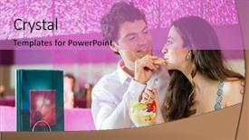  Presentation with ice cream sundae - Cool new presentation with cafe or ice cream parlor backdrop and a  colored foreground