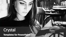  Presentation with text message - Cool new presentation theme with cafe reading a text message backdrop and a dark gray colored foreground