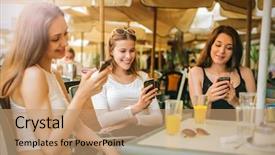  Presentation with text message - Cool new theme with cafe sending text message backdrop and a coral colored foreground