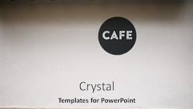  Presentation with signboard - PPT layouts enhanced with cafe signboard on a white wall background and a light gray colored foreground