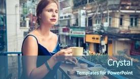  Presentation with dessert - Amazing presentation design having cafe terrace in dalat vietnam backdrop and a ocean colored foreground