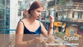  Presentation with beautiful places vietnam - Presentation theme consisting of cafe terrace in dalat vietnam background and a coral colored foreground