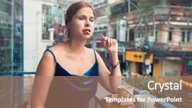  Presentation with beautiful places vietnam - Beautiful slide set featuring cafe terrace in dalat vietnam backdrop and a coral colored foreground