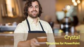  Presentation with biscuit coffee - PPT theme with cup while standing in cafe background and a tawny brown colored foreground
