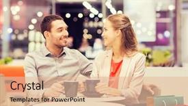  Presentation with people mall - Beautiful theme featuring cafe shop - sale shopping consumerism leisure backdrop and a lemonade colored foreground