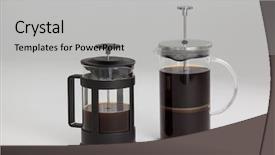  Presentation with brown sugar isolated on white - Slide deck with cafetiere coffeemakers isolated on white background and a  colored foreground